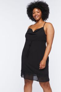BLACK Plus Size Cami Mini Slip Dress, image 1