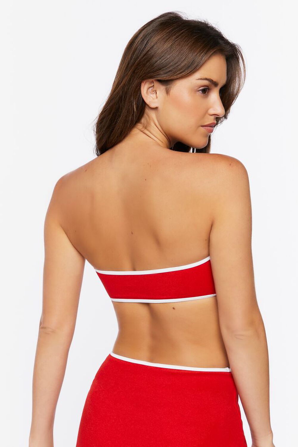 HIGH RISK RED Contrast-Trim Bandeau Bikini Top, image 3