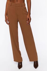 BROWN Mid-Rise Straight-Leg Trousers, image 2