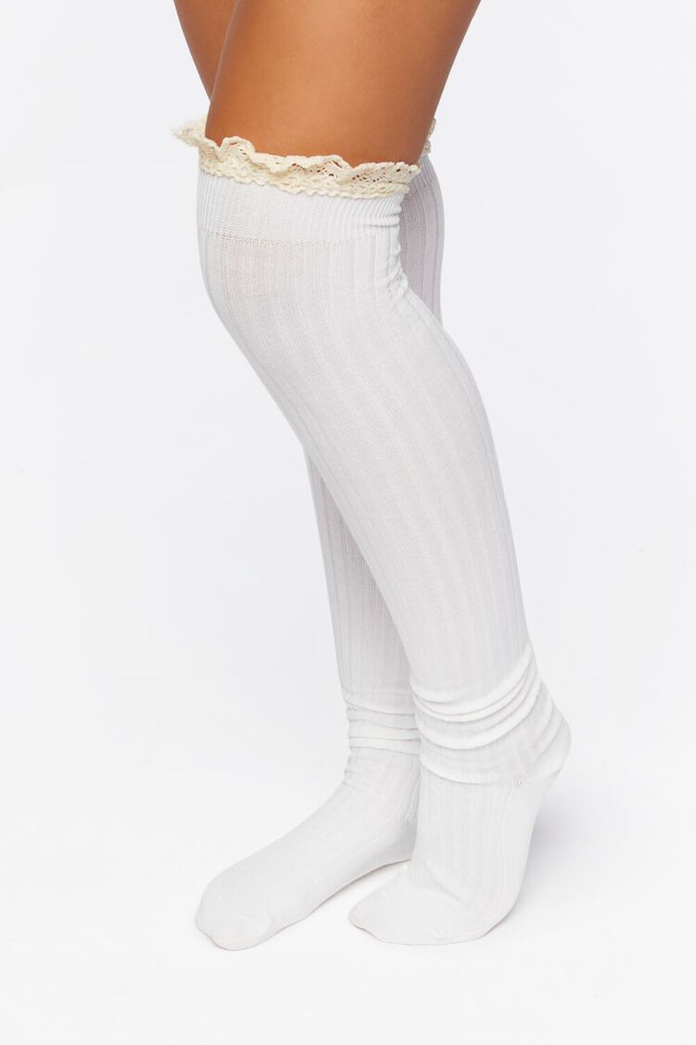Crochet-Trim Over-the-Knee Socks, image 2