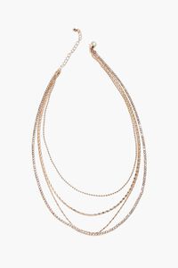 GOLD Rhinestone Chain Layered Necklace, image 2