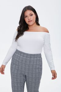 WHITE Plus Size Off-the-Shoulder Top, image 2