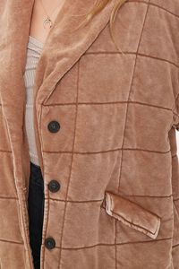 TAUPE Quilted Longline Jacket, image 5