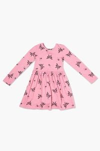 PINK/BLACK Girls Butterfly Print Dress (Kids), image 2
