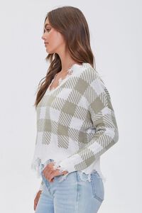 SAGE/CREAM Frayed Plaid Sweater, image 2