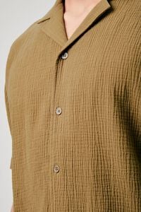 BROWN Seersucker Button-Front Shirt, image 5