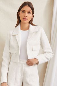 WHITE/WHITE Tweed Cropped Blazer, image 5