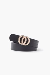 BLACK/GOLD Faux Pearl O-Ring Buckle Belt, image 4
