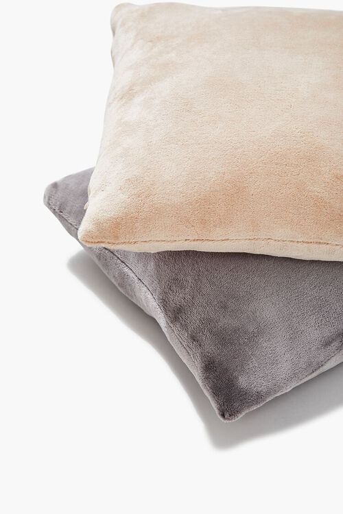 TAUPE Plush Throw Pillow Set, image 1