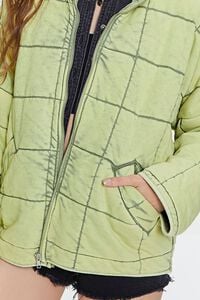LIGHT OLIVE Quilted Zip-Up Jacket, image 6