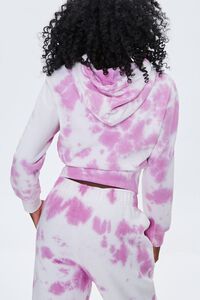 WHITE/PINK Tie-Dye Floral Hoodie, image 4