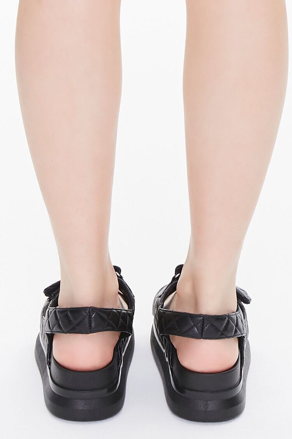 BLACK Buckled Quilted Wedges, image 3