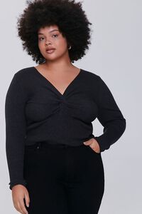 BLACK Plus Size Twisted Sweater, image 1