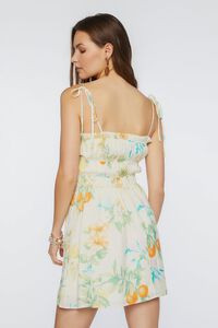 CREAM/MULTI Floral Print Tie-Strap Mini Dress, image 3
