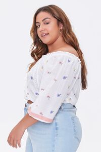 WHITE/MULTI Plus Size Off-the-Shoulder Top, image 2