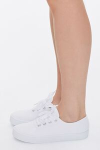 WHITE Canvas Low-Top Sneakers, image 2