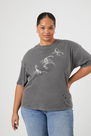 Yours Curve Blue 'Chicago' Printed Vneck Tshirt Size 14 | Women's Plus Size and Curve Fashion