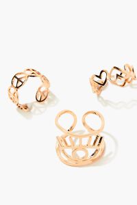 GOLD Peace Sign & Heart Toe Ring Set, image 2