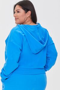 BLUE Plus Size French Terry Zip-Up Hoodie, image 3