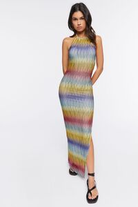 BLACK/MULTI Colorblock Abstract Print Maxi Dress, image 1
