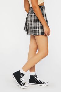 BLACK/TAUPE Plaid A-Line Mini Skirt, image 3