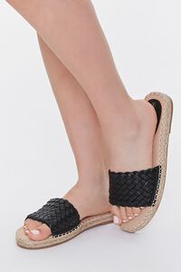BLACK Basketwoven Espadrille Sandals, image 1
