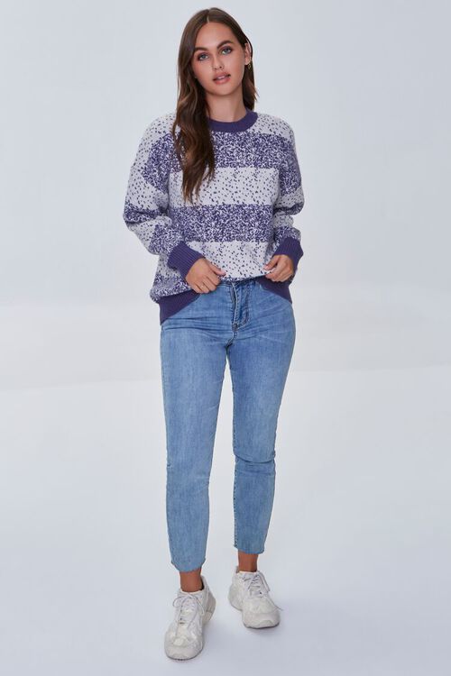 PURPLE/MULTI Speckled Striped Sweater, image 4
