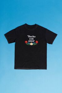 CHARCOAL/MULTI Hecho Con Amor Embroidered Tee, image 1