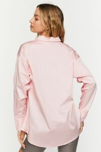 ROSE PINK Long-Sleeve Split-Hem Shirt, image 3