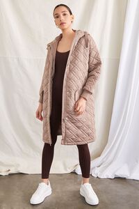 MOCHA Quilted Hooded Longline Jacket, image 5