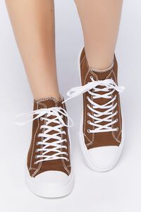 BROWN Lace-Up High-Top Sneakers, image 4
