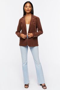 CHOCOLATE Cotton-Blend Button-Front Blazer, image 4