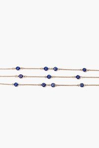 GOLD/BLUE Evil Eye Charm Bracelet Set, image 2