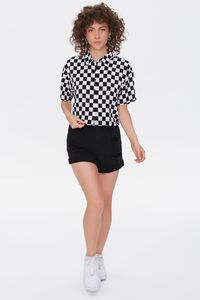 WHITE/BLACK Checkered Print Shirt, image 4
