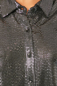 BLACK/SILVER Sequin Oversized Shirt, image 5