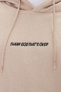 TAUPE/BLACK Thank God Embroidered Graphic Hoodie, image 5