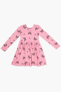 PINK/BLACK Girls Butterfly Print Dress (Kids), image 1