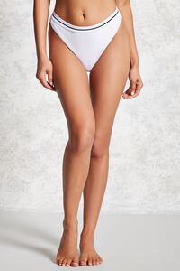 WHITE/MULTI Mesh High-Waist Bikini Bottoms, image 4