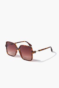 BROWN/BROWN Tinted Square Sunglasses, image 2