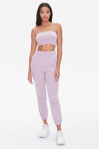LAVENDER/BLACK French Terry Cropped Tube Top, image 4
