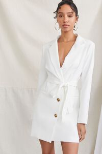 WHITE Tortoiseshell-Buttoned Blazer Dress, image 5
