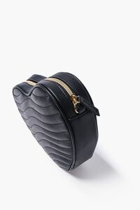 BLACK Quilted Heart-Shaped Crossbody Bag, image 2