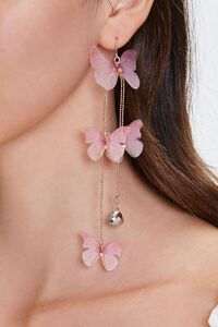 PINK/GOLD Butterfly Drop Earrings, image 1