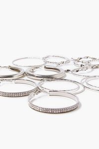SILVER/CLEAR Twisted Hoop Earring Set, image 3