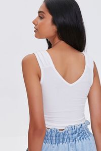 WHITE Ruched Tank Top, image 3