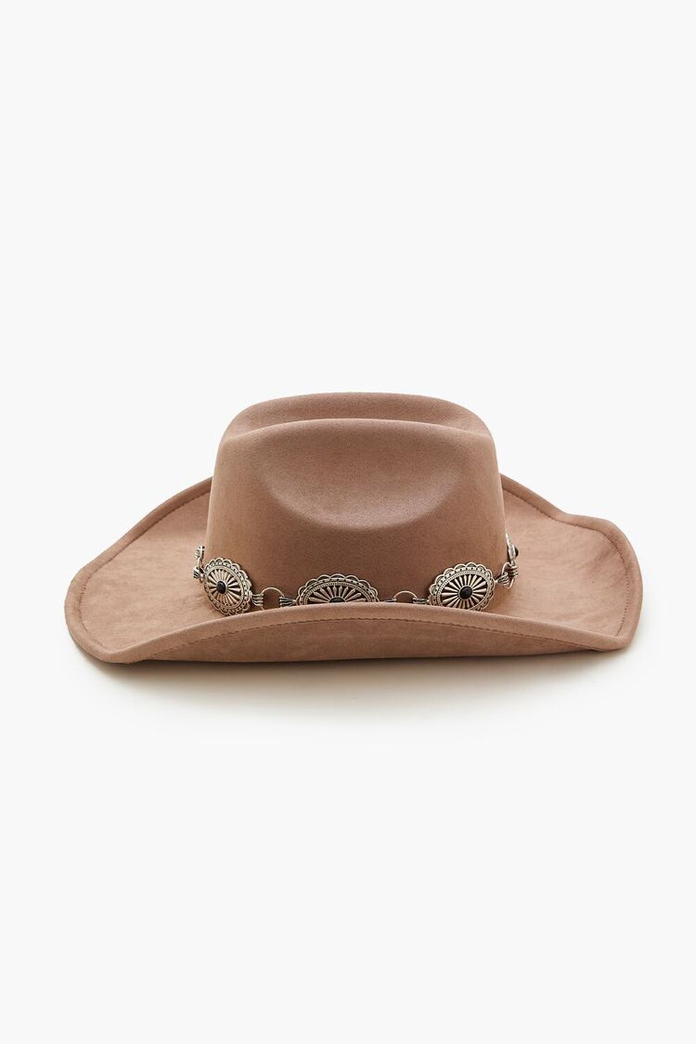 TAUPE/SILVER Faux Stone Chain Cowboy Hat, image 3