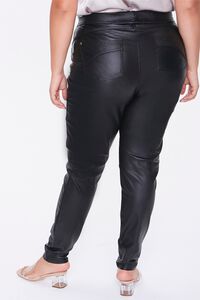 BLACK Plus Size Faux Leather Pants, image 4