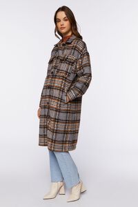 GREY/MULTI Plaid Buttoned Duster Jacket, image 2