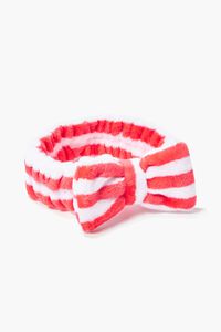 RED/WHITE Striped Bow Headwrap, image 1