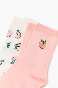 Peach Print Crew Sock Set - 2 pack, image 3